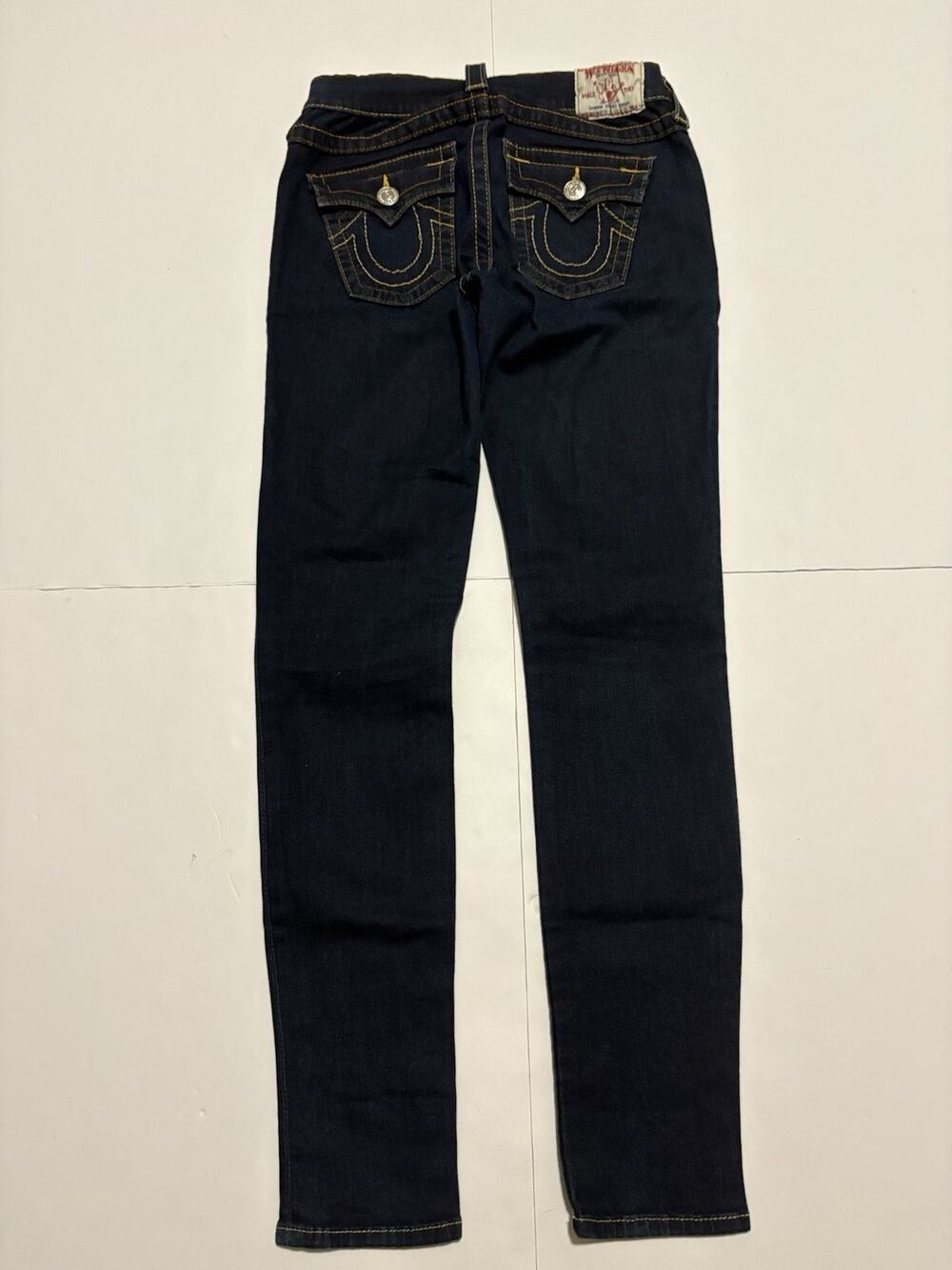 True Religion Misty Jeans Womens 27 Made USA Dark Wash Skinny Y2K Flap Pocket